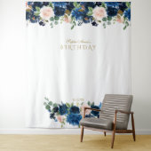 Tenture Accessoire de photomaton d'anniversaire Fleurs Ble (En situation)