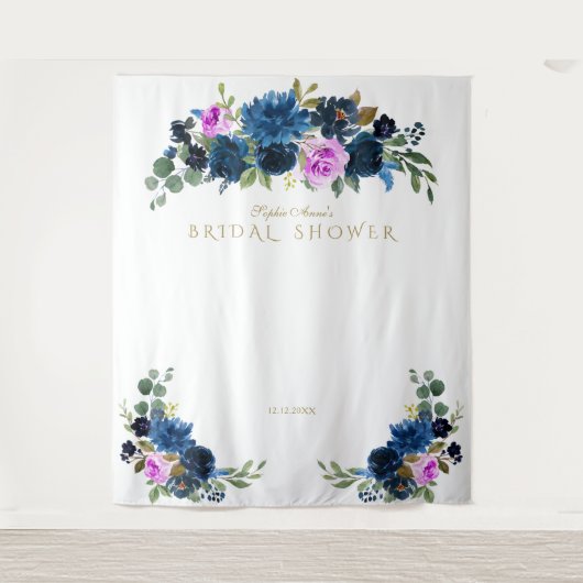 Tenture Accessoire de Photomaton de Mariage Fleurie Fuchsi (Devant)