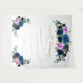 Tenture Accessoire de Photomaton de Mariage Fleurs Fuchsia (Devant (Horizontal))