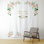 Tenture Accessoire de Photomaton de Mariage Fleurs Roses C (En situation)