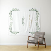 Tenture Accessoire de photomaton de mariage olive aquarell (En situation (horizontale))