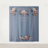 Tenture Accessoire de photomaton Fleurs Rose Bleu Poussiér (Devant)