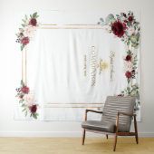 Tenture Accessoire de première communion florale rose Bour (En situation (horizontale))