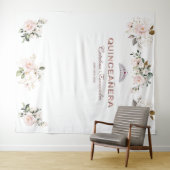 Tenture Accessoire de QUINCEAÑERA en rose gold et fleurs d (En situation (horizontale))