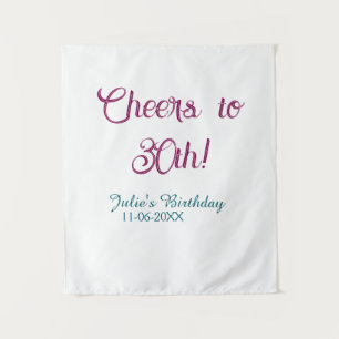 Tenture Acclamations pour le 30e anniversaire nom date mau