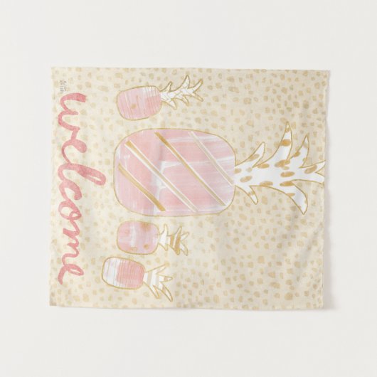 Tenture Accueil ananas (Devant (Horizontal))