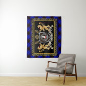 Tenture Accueil Badge et devise du clan avec Lions (En situation)