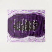Tenture Accueil de mariage Améthyste Violet & Geode Argent (Devant (Horizontal))