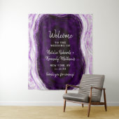 Tenture Accueil de mariage Améthyste Violet & Geode Argent (En situation)