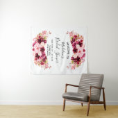 Tenture Accueil de Mariage Floral Bourguignon et Rose Blus (En situation (horizontale))