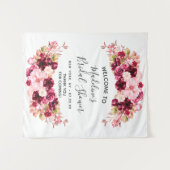 Tenture Accueil de Mariage Floral Bourguignon et Rose Blus (Devant (Horizontal))