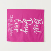 Tenture Accueil de mariage rose vif personnalisé Meilleur  (Devant (Horizontal))