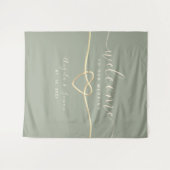 Tenture Accueil du Mariage Sage Green (Devant (Horizontal))