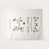 Tenture Accueil du Mariage Scribble Dessin À Main (Devant (Horizontal))