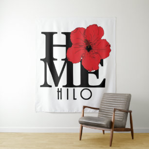 Tenture ACCUEIL Hilo Hawaii Hibiscus rouge