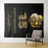 Tenture Accueil léopard d'or noir Quinceanera (En situation (horizontale))