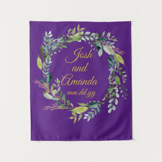 Tenture Accueil Mariage de verdure personnalisée Photo Boo (Devant)