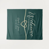 Tenture Accueil Mariage Émeraude Chic Vert (Devant (Horizontal))