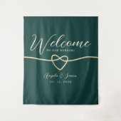 Tenture Accueil Mariage Émeraude Chic Vert (Devant)