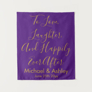 Tenture Accueil Mariage Personnalisé Contexte Purple Gold 