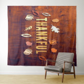 Tenture Action de grâce de feuilles de citrouille d'automn (En situation (horizontale))