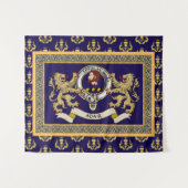 Tenture Adair Clan Badge Personalized Blue (Devant (Horizontal))