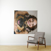 Tenture Add German Shepherd Photo Personalize (En situation (horizontale))