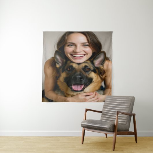 Tenture Add German Shepherd Photo Personalize (En situation)