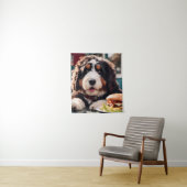 Tenture Adorable Bernerdoodle au dîner (En situation)