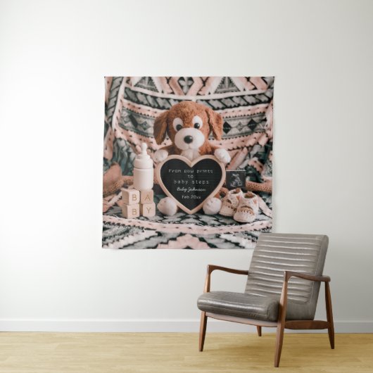 Tenture Adorable chiot ploucheux faire-part de grossesse (En situation)