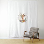 Tenture Adorable Giraffe Aux Fleurs (En situation)