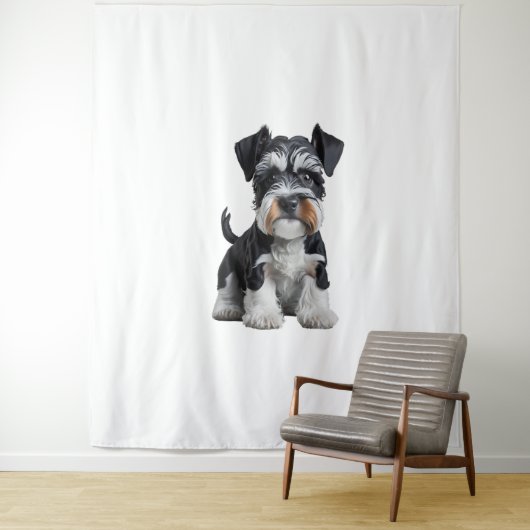 Tenture Adorable HD miniature Schnauzer Portrait de chiot (En situation)