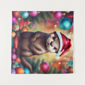 Tenture adorable Otter de Noël (Devant (Horizontal))