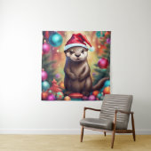Tenture adorable Otter de Noël (En situation)