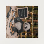 Tenture Adorable Panda Plushie Faire-part de grossesse (Devant (Horizontal))