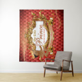 Tenture Adorable Royal African Prince Rouge & Or Contexte (En situation)