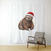Tenture Adorable Sloth enveloppé dans les lumières de vaca (En situation)