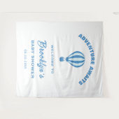 Tenture Adventure Await Blue White Baby shower fond (Devant (Horizontal))