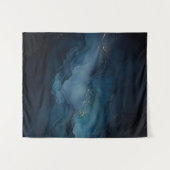 Tenture Affiche abstraite Deep Tide Teal Gold Ocean (Devant (Horizontal))