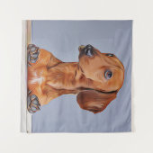 Tenture Affiche d'anniversaire de chien Doxie de teckel re (Devant (Horizontal))