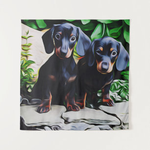 Tenture Affiche d'anniversaire de jardin d'été de chien te