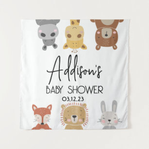 Tenture Affiche de baby shower pour bébé animal moderne