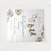 Tenture Affiche de bienvenue Baby shower Cowboy. (Devant (Horizontal))