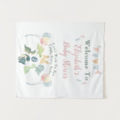 Tenture Affiche de bienvenue Baby shower d'aquarelle Cute  (Devant (Horizontal))
