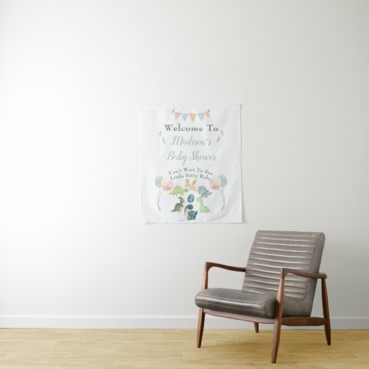 Tenture Affiche de bienvenue Baby shower d'aquarelle Cute (En situation)