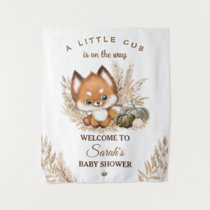 Tenture Affiche de bienvenue Baby shower Fall Little Fox