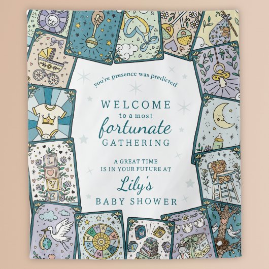 Tenture Affiche de bienvenue Baby shower Tarot suspendu