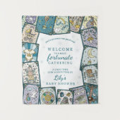 Tenture Affiche de bienvenue Baby shower Tarot suspendu (Devant)