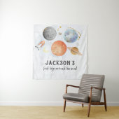 Tenture Affiche de bienvenue d'anniversaire de l'espace (En situation)