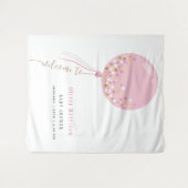 Tenture Affiche de bienvenue d'Baby shower fille rose mign (Devant (Horizontal))